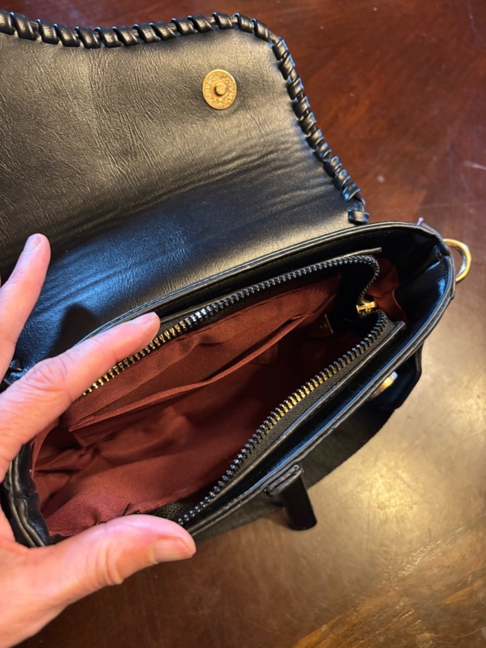 Upcycled Inspired Crossbody Saddle Bag - Picture 8 of 10